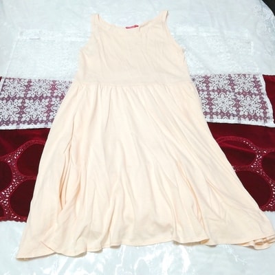 オレンジホワイトネグリジェノースリーブワンピース Orange white negligee sleeveless dress