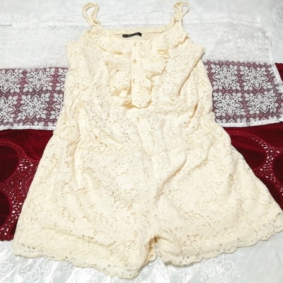 白キャミソールネグリジェキュロットワンピース White negligee camisole culotte pajama dress