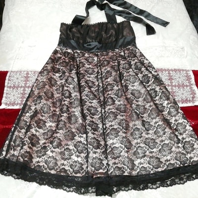 黒薔薇レースネグリジェワンピースドレス Black rose lace negligee skirt dress