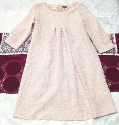 ピンクニットチュニックネグリジェワンピース Pink tunic knit negligee dress