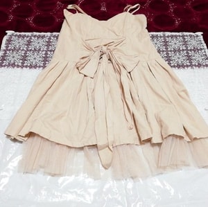 アイボリーリボン綿コットンネグリジェキャミソールワンピース Ivory ribbon cotton negligee camisole dress